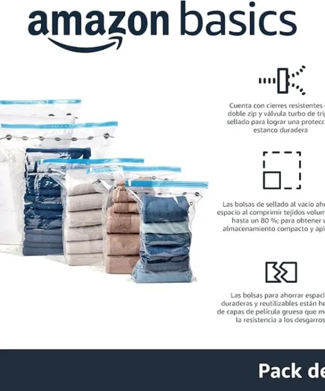 Amazon Basics bolsas vacío almacenamiento 6 pack