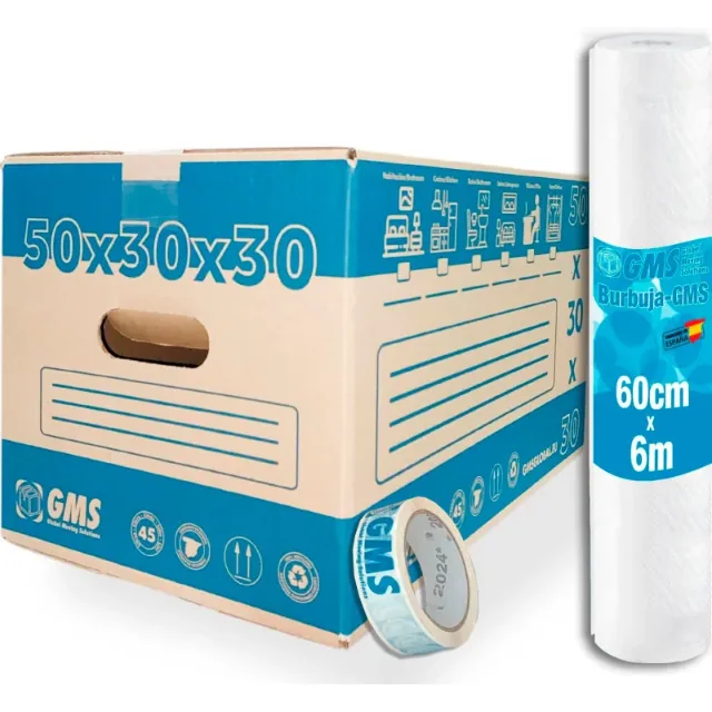 GMS 20 cajas cartón mudanza 50x30x30 talla L