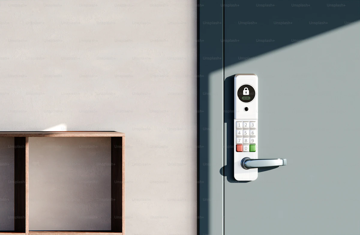 Mano introduciendo un código en una cerradura electrónica