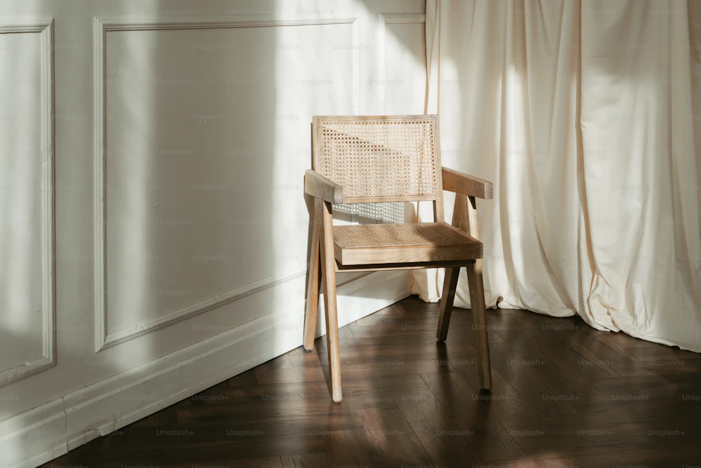 Suelo de madera con muebles