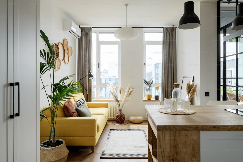 Salón decorado de una casa