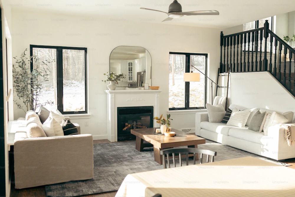 Salón decorado de una casa