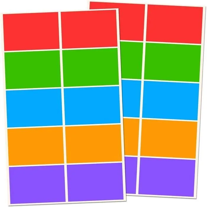 250 etiquetas de 5 colores