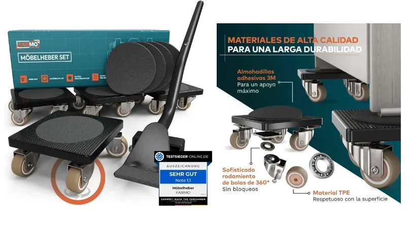 FAIRMO elevador de muebles con 4 ruedas
